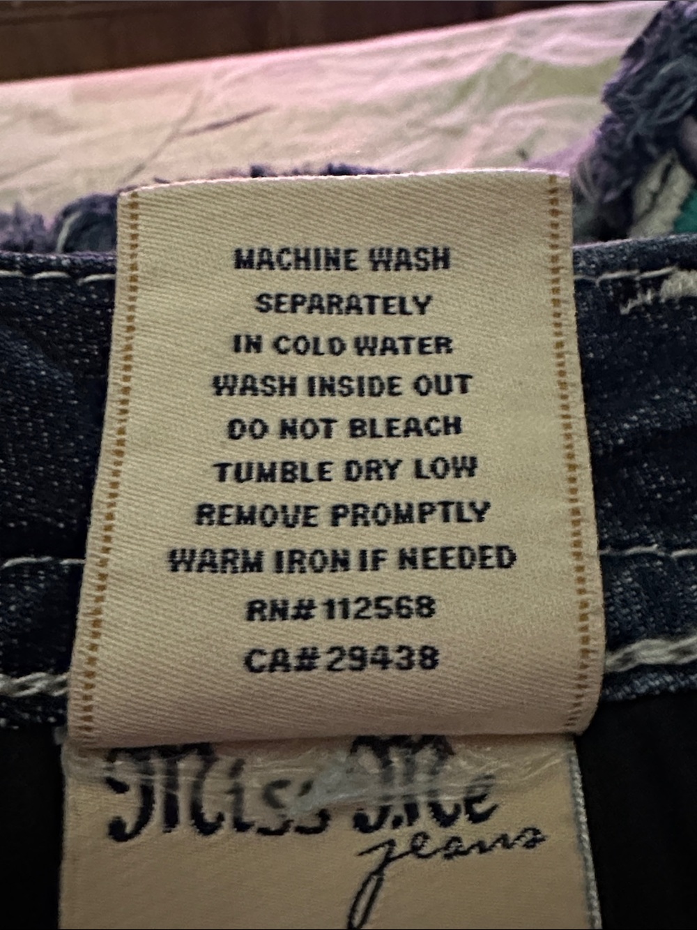 Miss Me Embroidered Tribal Denim Shorts - Blue - Picture 7 of 7